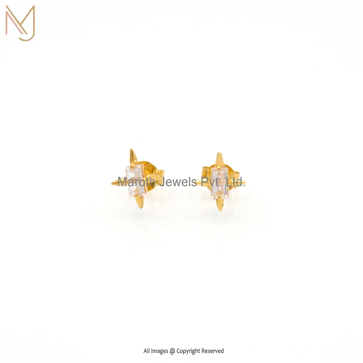 Wholesale 14K Yellow Gold Cubic Zircon Earrings