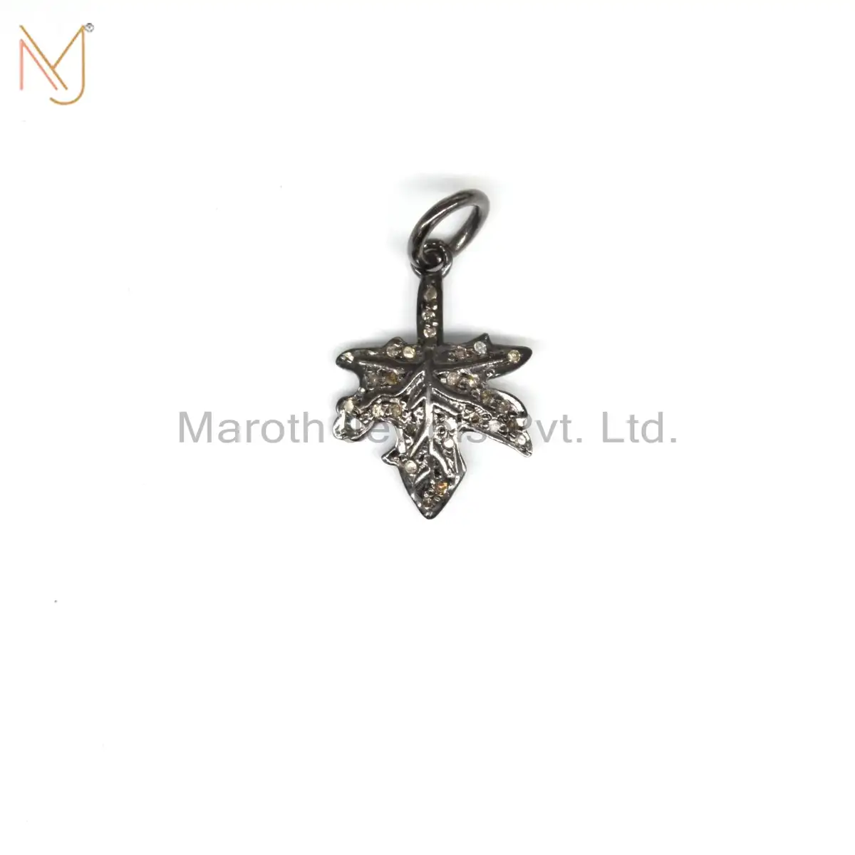 925 Silver Rhodium Pave Diamond Charms Pendant Custom Jewelry