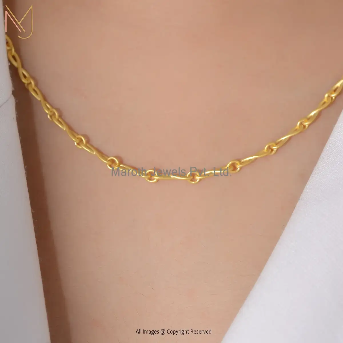 925 Sterling Silver Yellow Gold Satin finish Chain Manufacturer