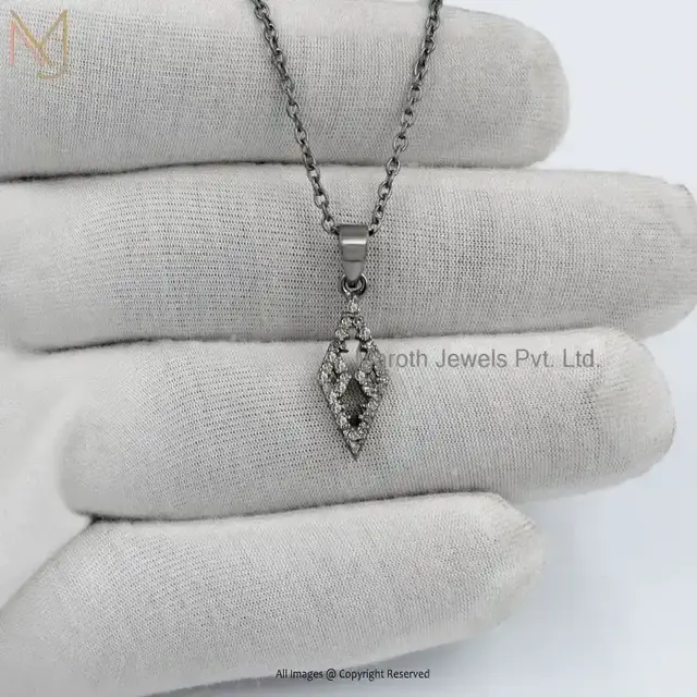 925 Silver Rhodium Plated Diamond Elegant Kite Pendant Custom Jewelry