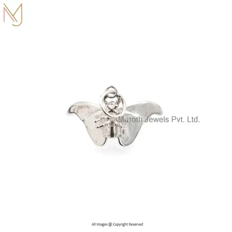 14K White Gold Butterflly Pendant Custom Jewelry