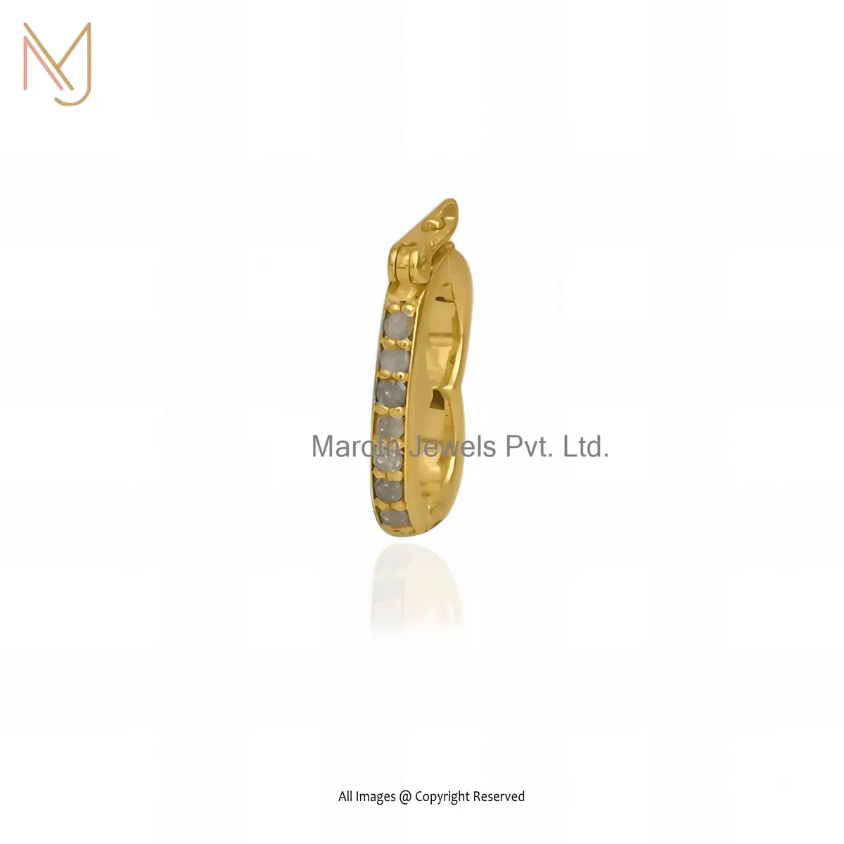 Wholesale 925 Silver Yellow Gold Plated Pave Diamond Multiple Lock Charm Holder Jewelry