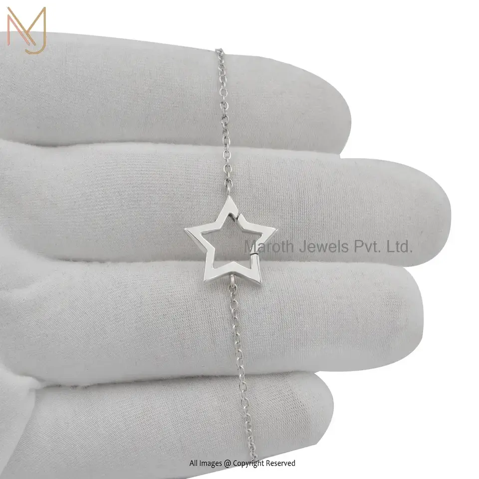 925 Silver Yellow Gold Plated Star Bracelet Custom Jewelry