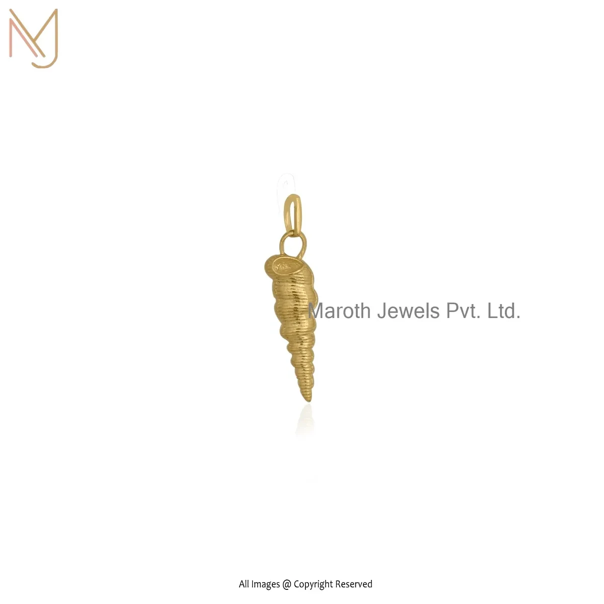 925 Silver Yellow Gold Plated Conch Shell Pendant Manufacturer