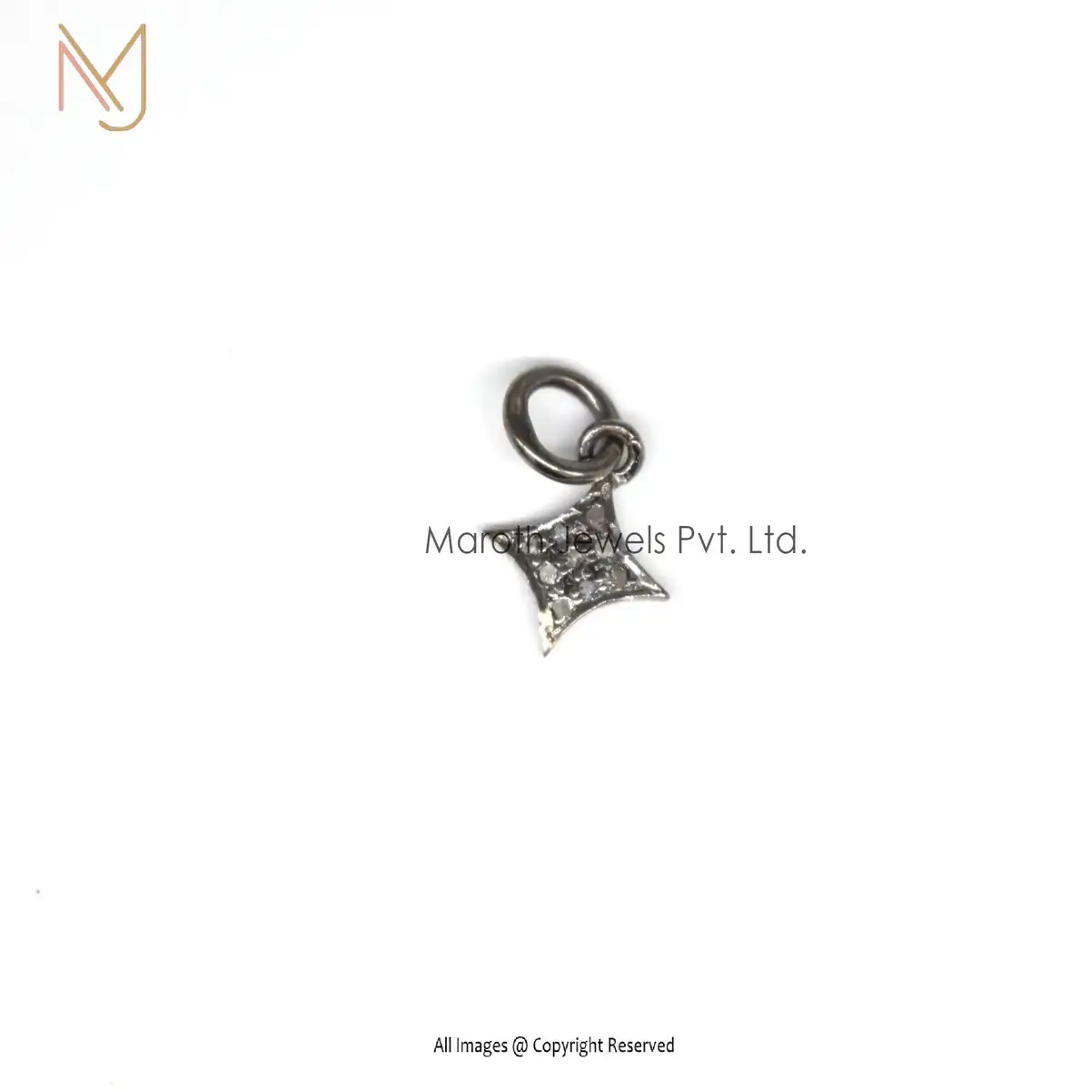 Wholesale 925 Silver Rhodium Pave Diamond Charms Pendants Jewelry