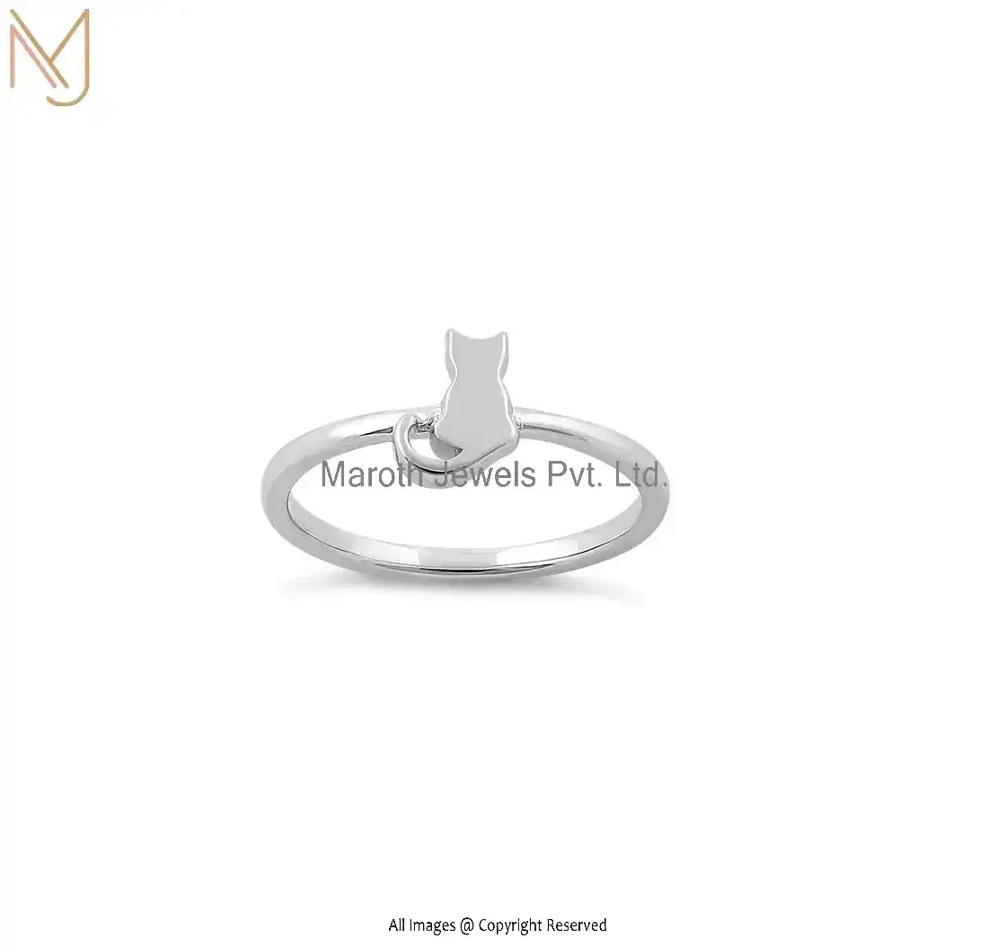 925 Sterling Silver Plain Cat Ring Jewelry Supplier