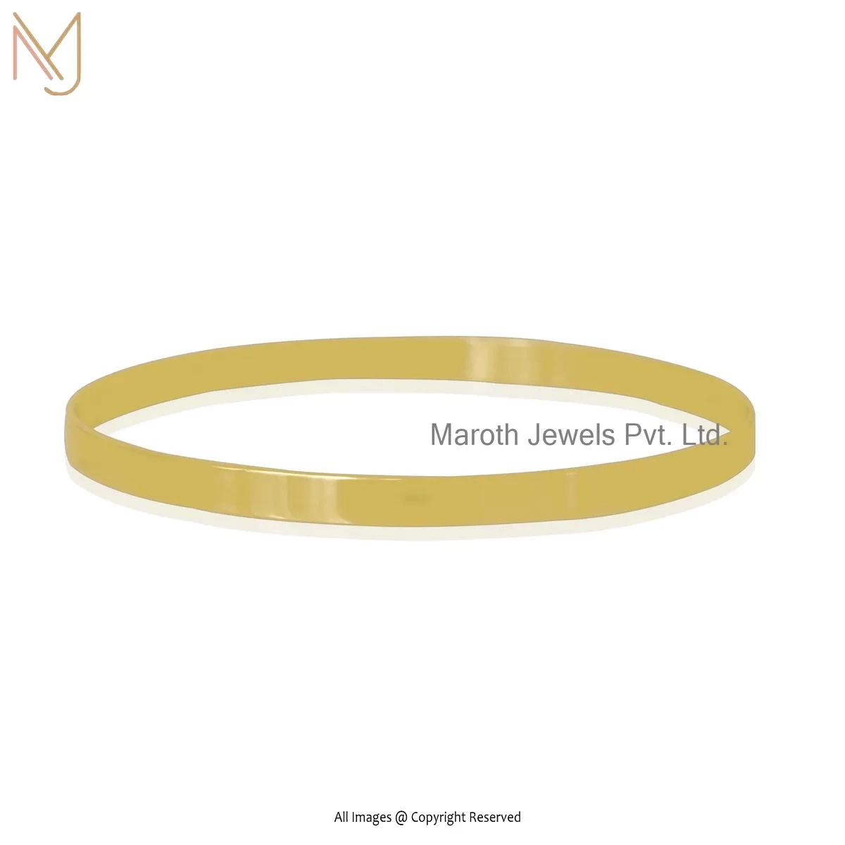 14K Yellow Gold Plain Wire Bangle Manufcaturer