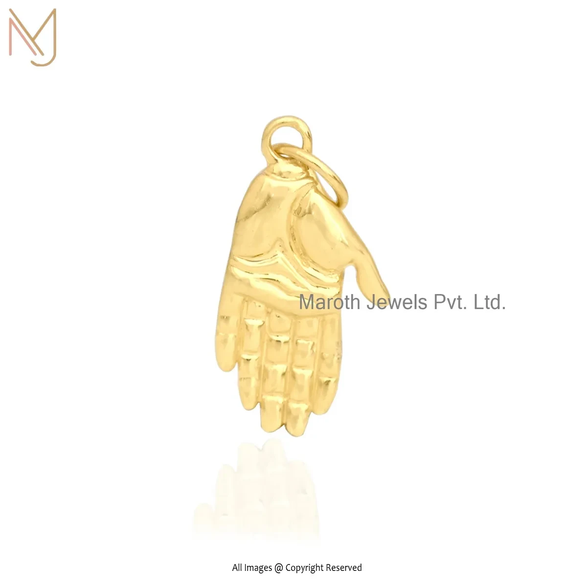 14K Yellow Gold Figa Hand Charm Pendant Manufacturer