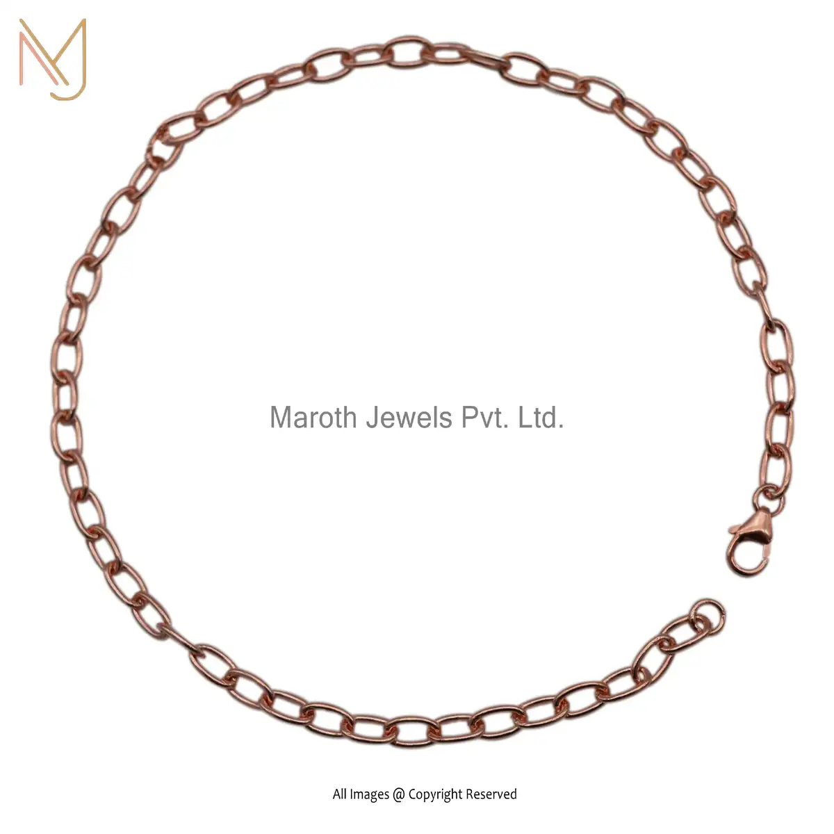 Wholesale 14K Rose Gold Clasp Lock Chain Bracelet Jewelry