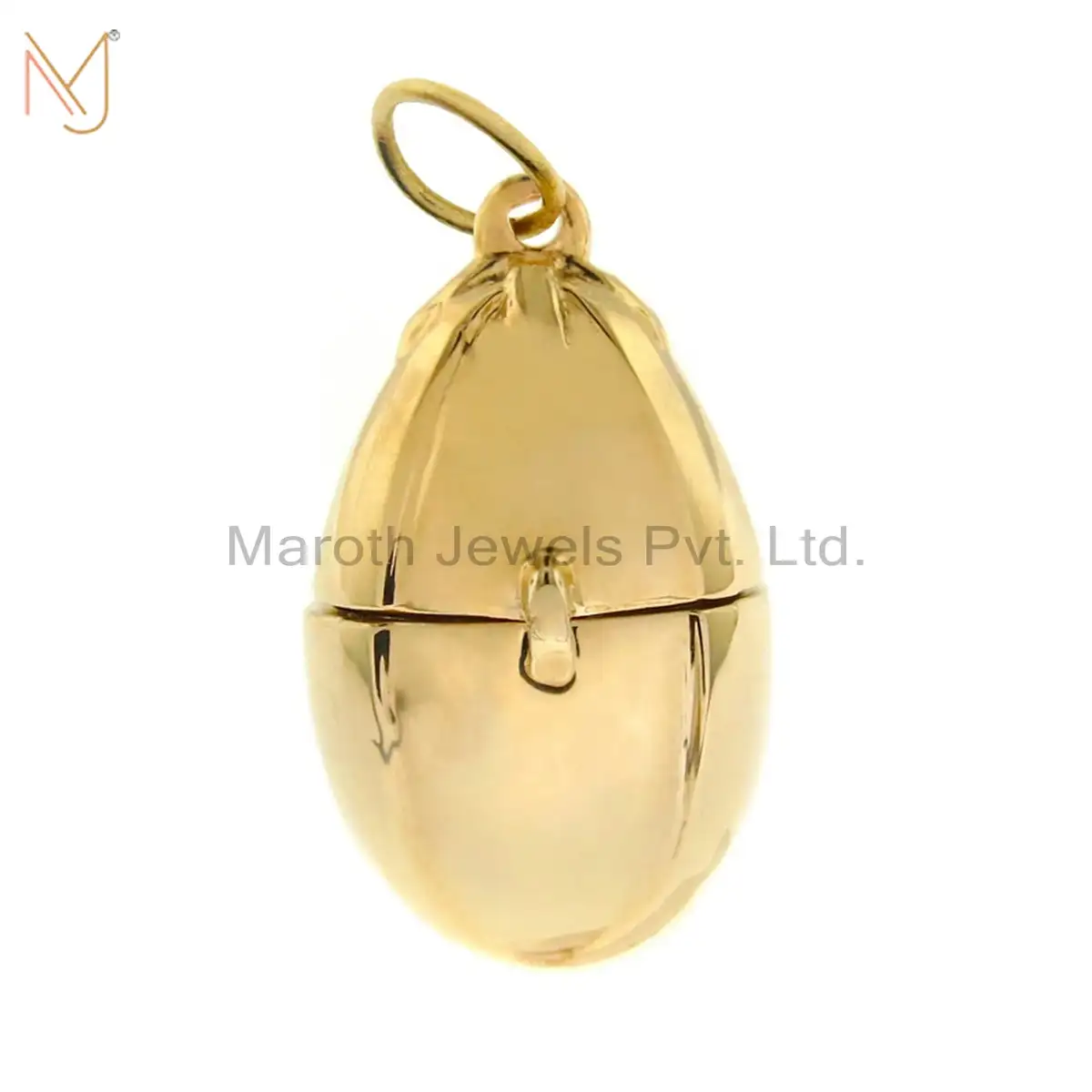 925 Silver Yellow Gold Easter Egg Movable Charms Pendant Jewelry USA
