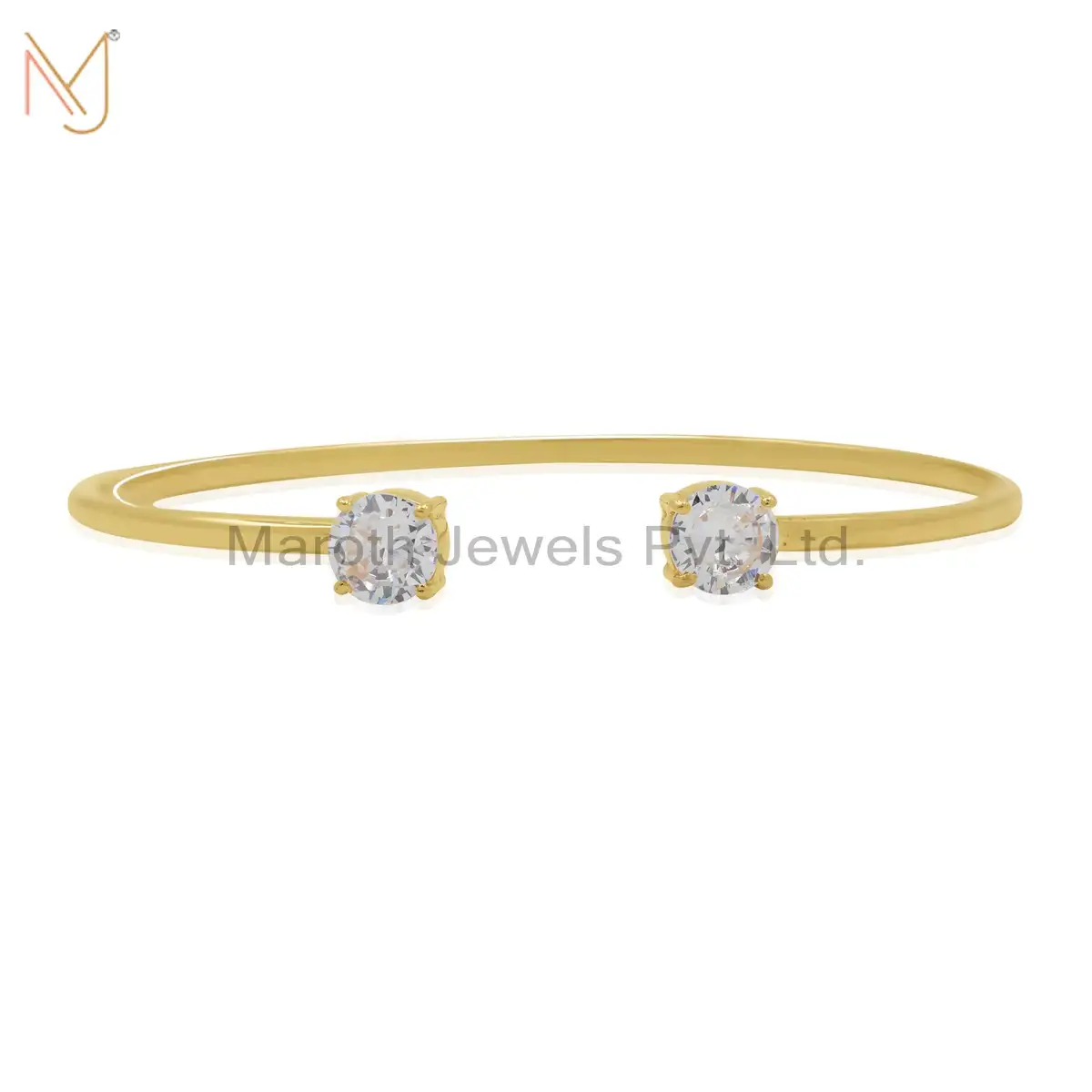 14K Yellow Gold CZ Band Bangles Jewelry Supplier