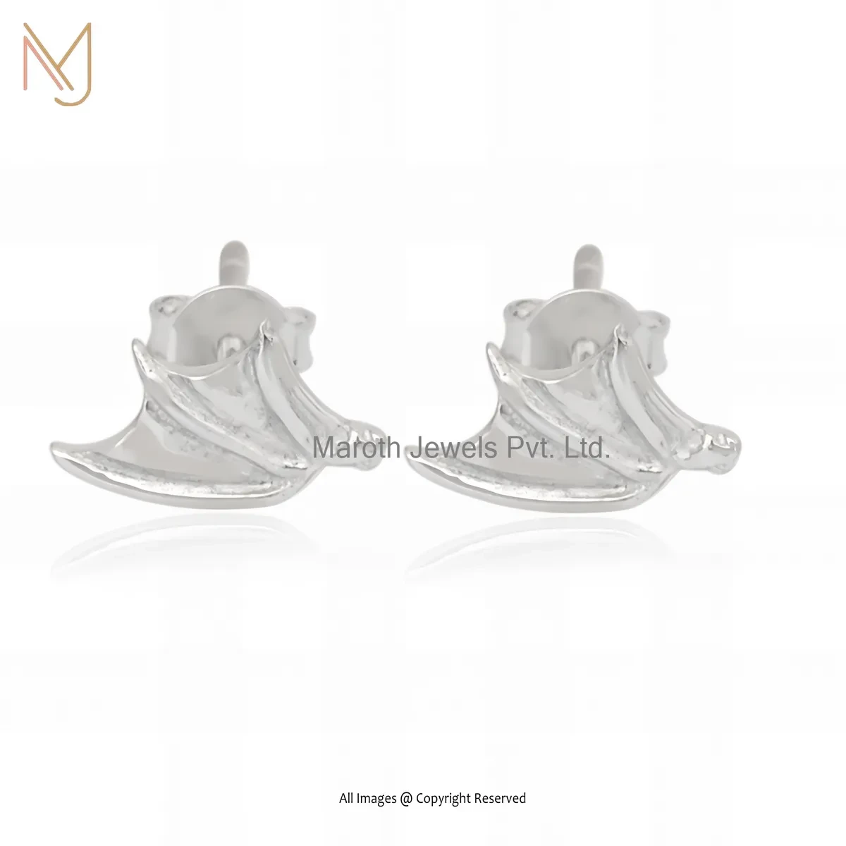 925 Silver Yellow Gold Plated Dragon Wing Studs Earring Manufacturer