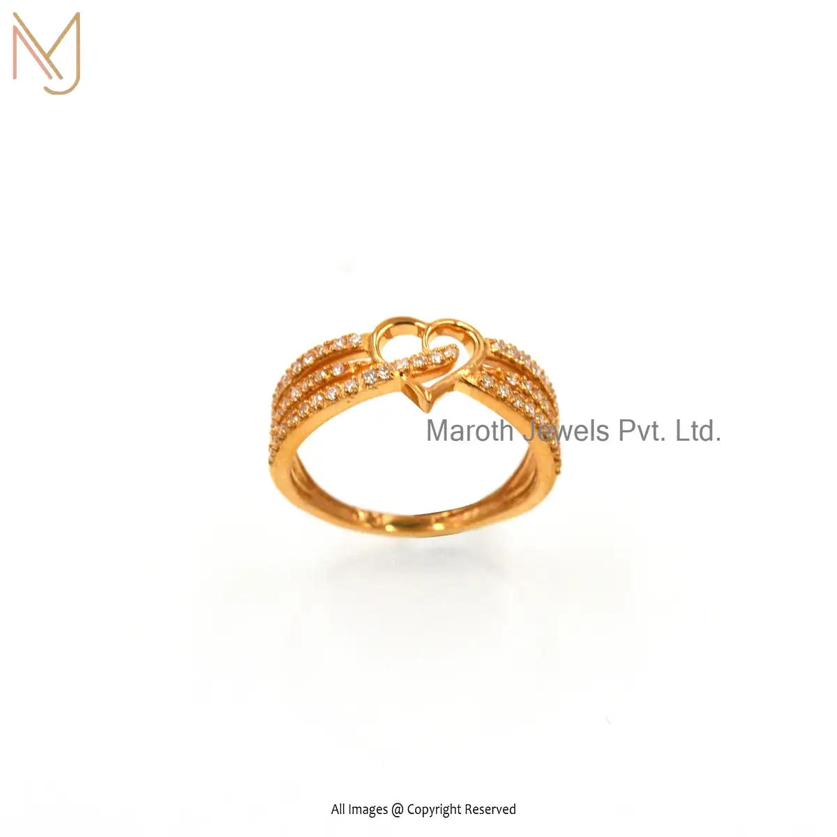 14K Yellow Gold Moissanite Band Ring Jewelry Manufacturer