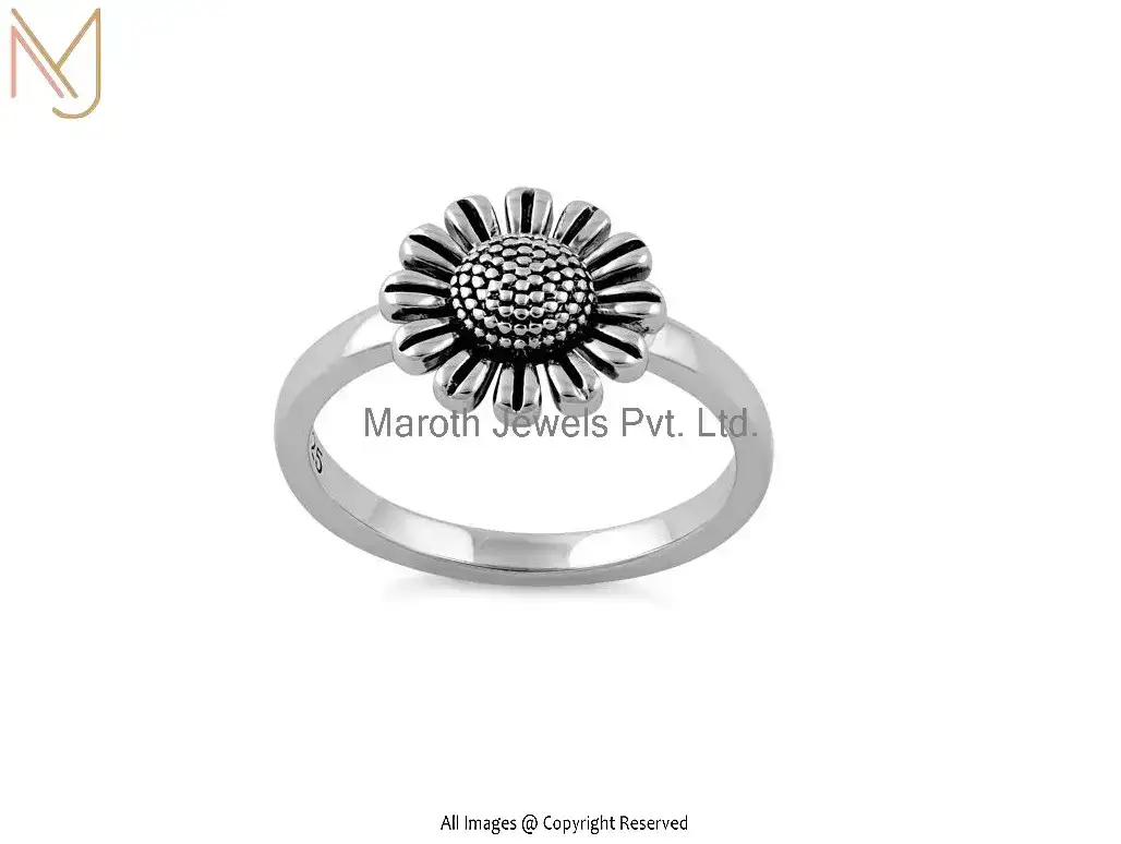925 Sterling Silver Sun Flower Ring Manufacturer