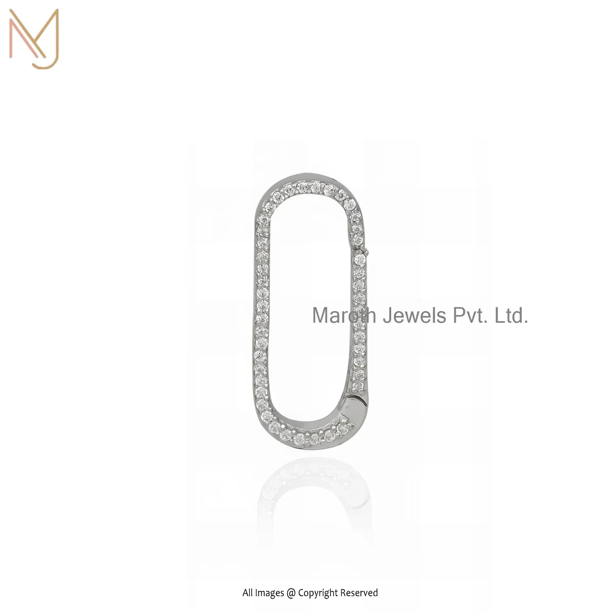 925 Silver Natural Silver Plated Ruby Gemstone Enhancer Oval Link Push Lock Custom Jewelry