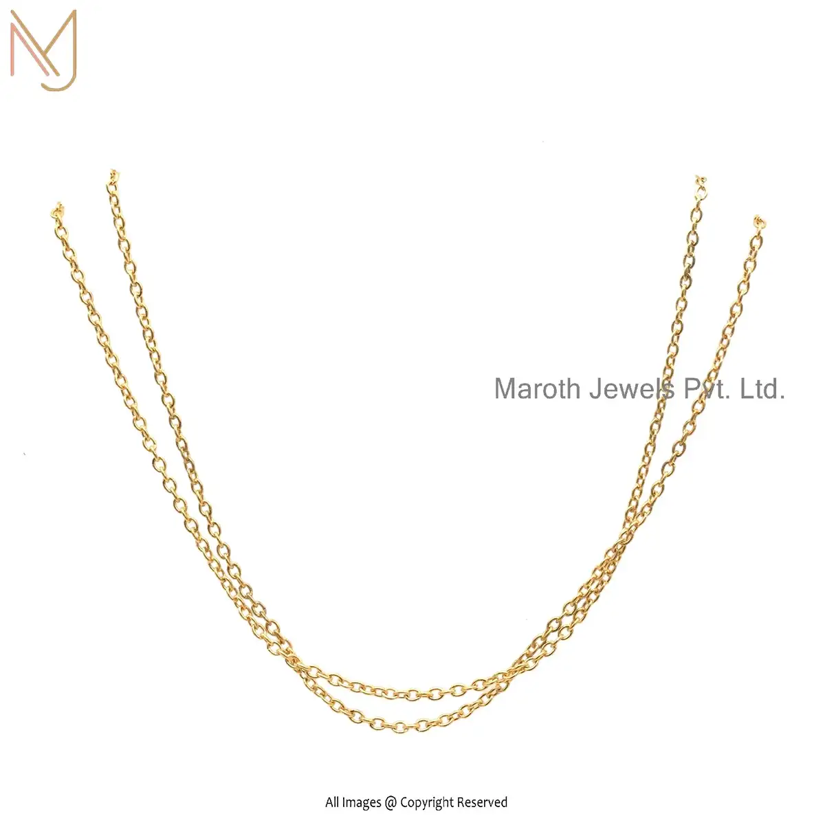 14K Solid Yellow Gold Chain Necklace Jewelry Supplier