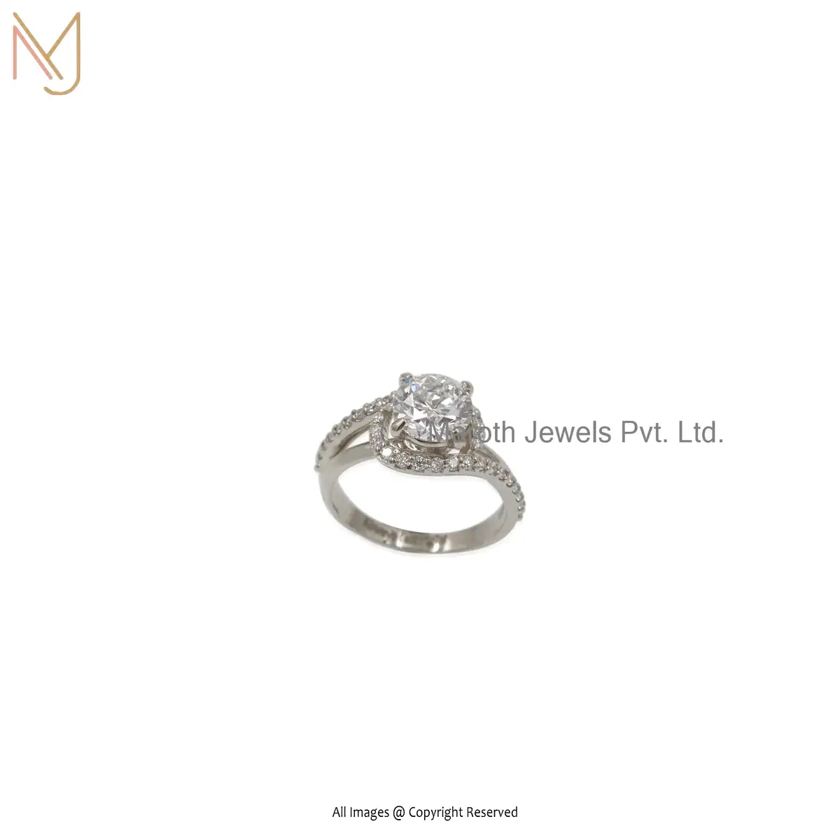 925 Sterling Silver White Gold Plated Diamond Ring Jewelry Supplier