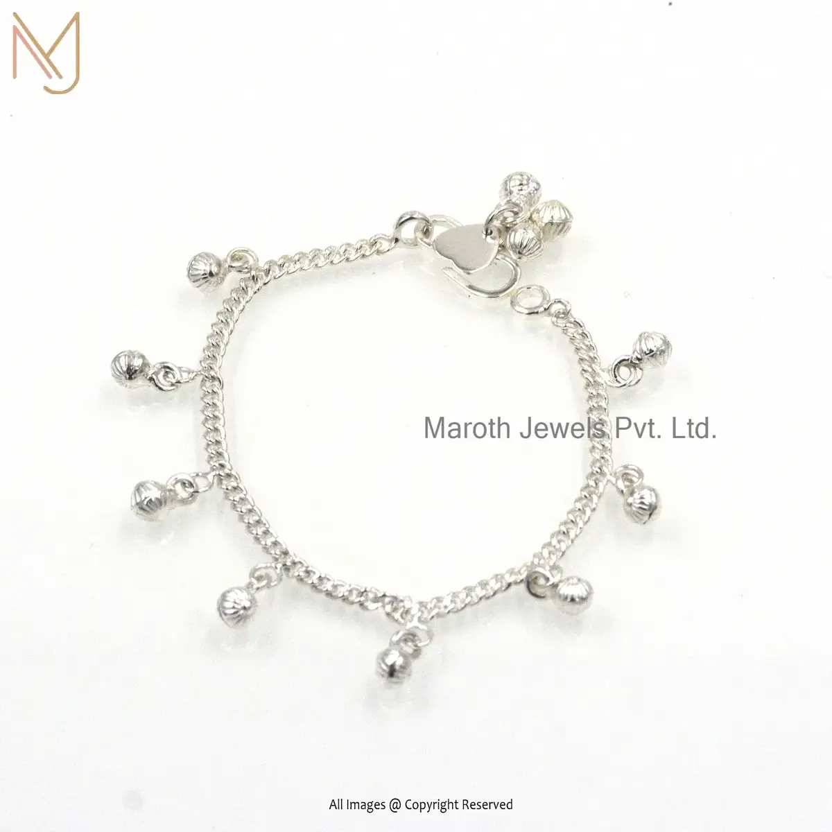 14K Yellow Gold Jingle Bells Kids Baby Anklet Jewelry Manufacturer