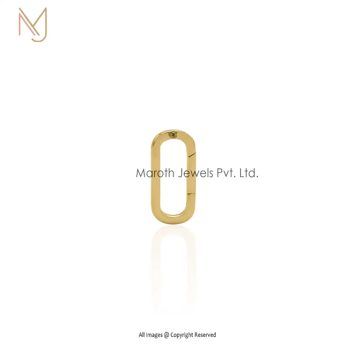 Private label 925 Silver Yellow Gold Plated Yellow Sapphire Charm Holder