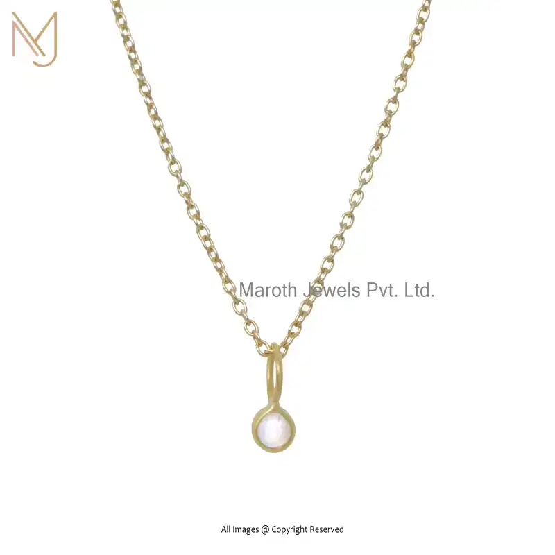 Wholesale 14K Yellow Gold Dimaond , Blue Sapphire Gemstone Mini Birthstone Pendant