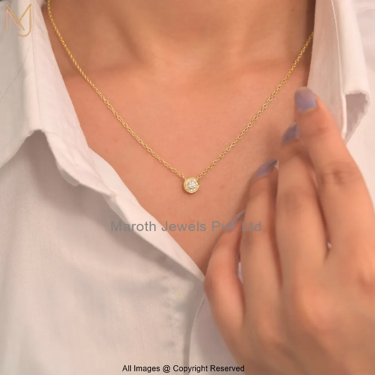 Wholesale 925 Silver Natural Silver Plated Cubic Zircon Celestia Halo Solitaire Diamond Necklace Jewelry