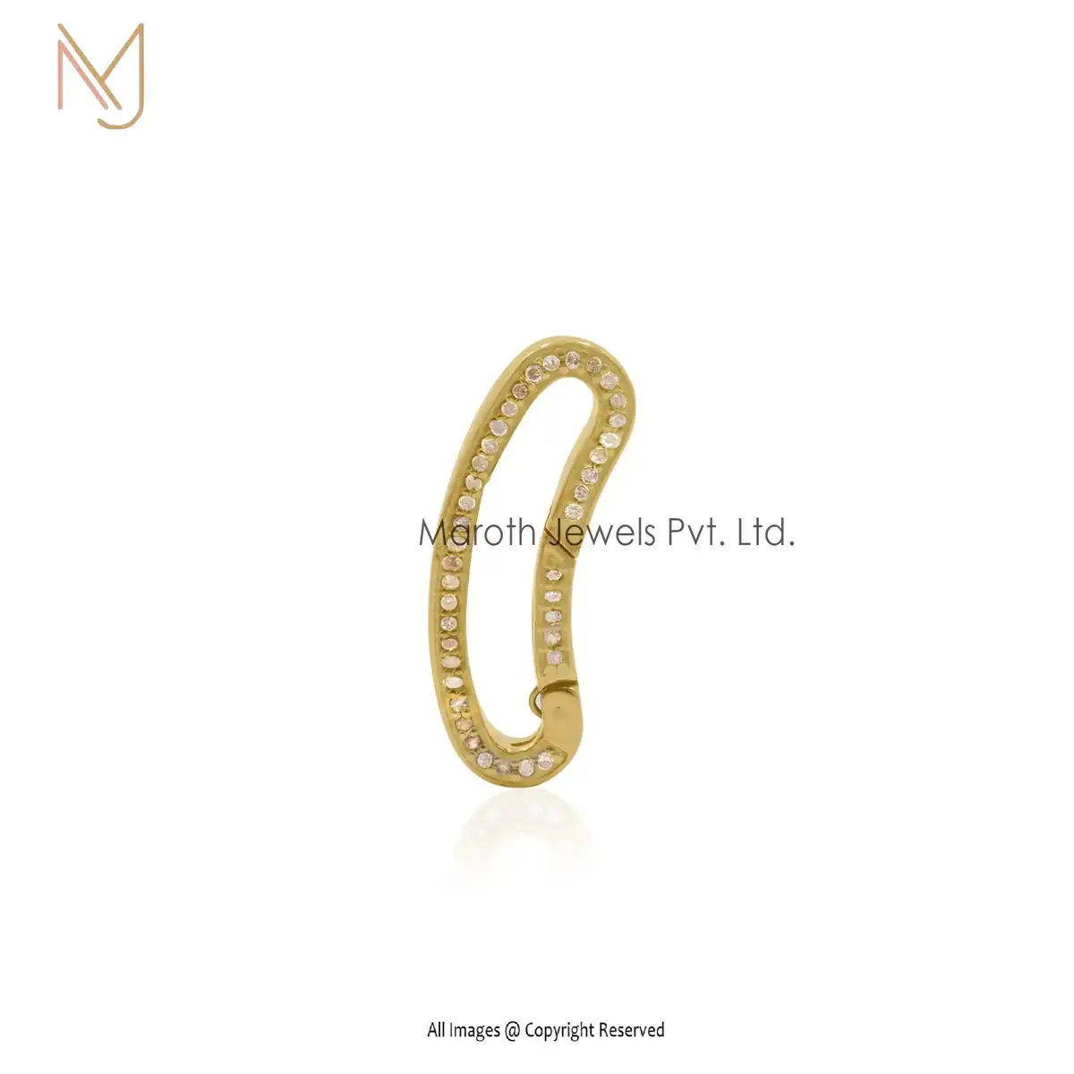 925 Silver Diamond Bean Shape Enhancer Lock Pendant Manufacturer