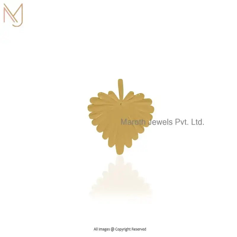 9K Yellow Gold Heart Charm Pendant Custom Jewelry