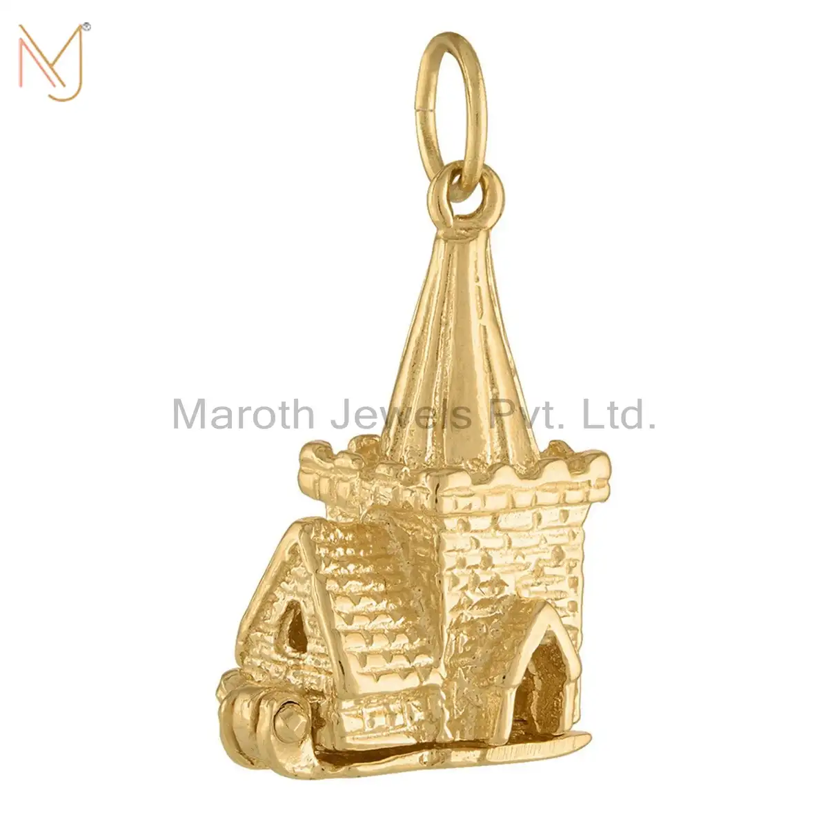 925 Silver Yellow Gold Chrch Wedding Engravable Charms Pendant Jewelry Manufacturer