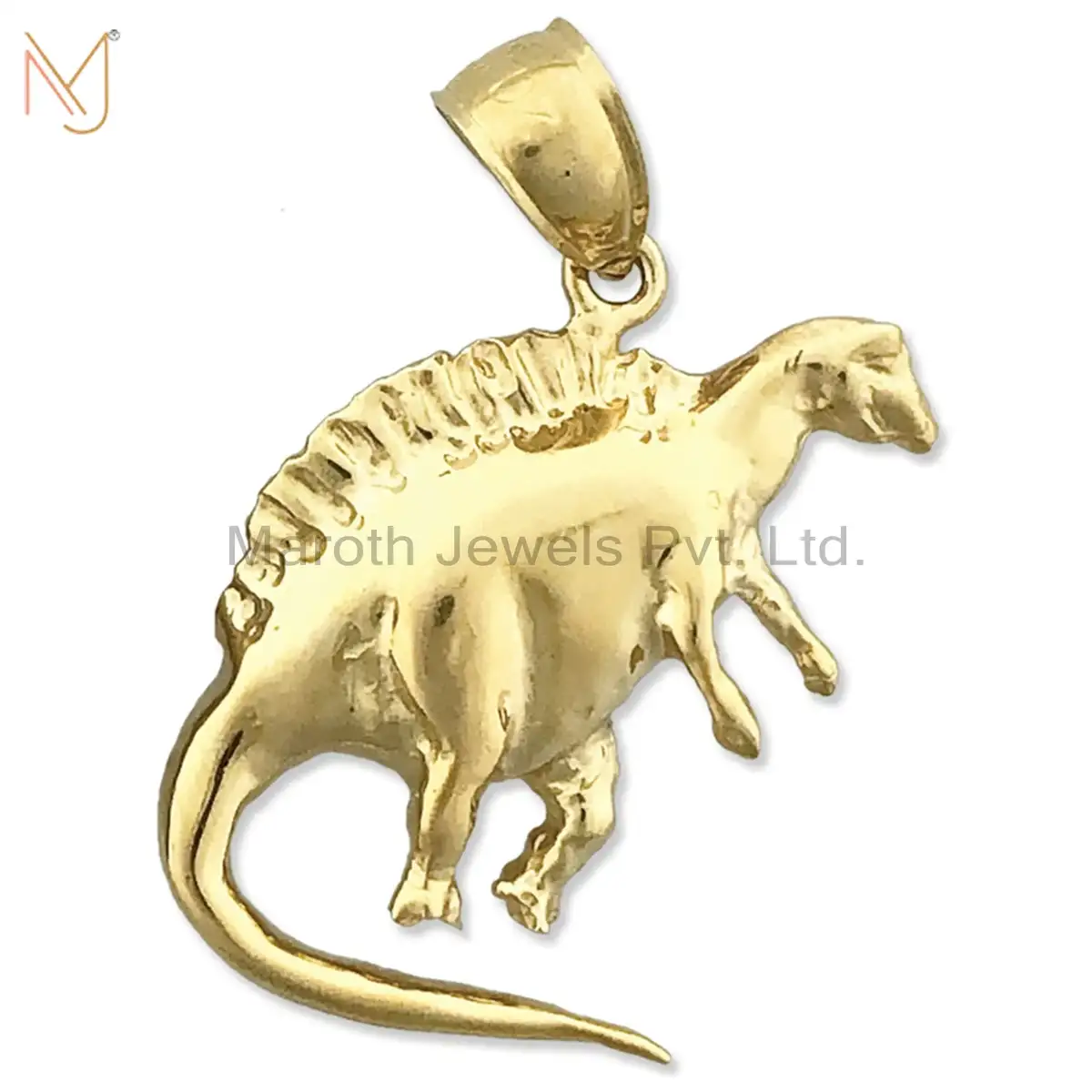 925 Silver Yellow Gold Plated Dinosaur Charm Pendant Jewelry USA