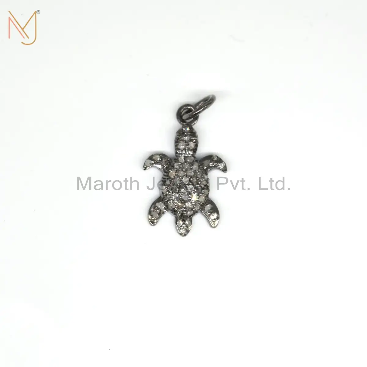 925 Silver Black Rhodium Plated Pave Diamond Pendant Manufacturer
