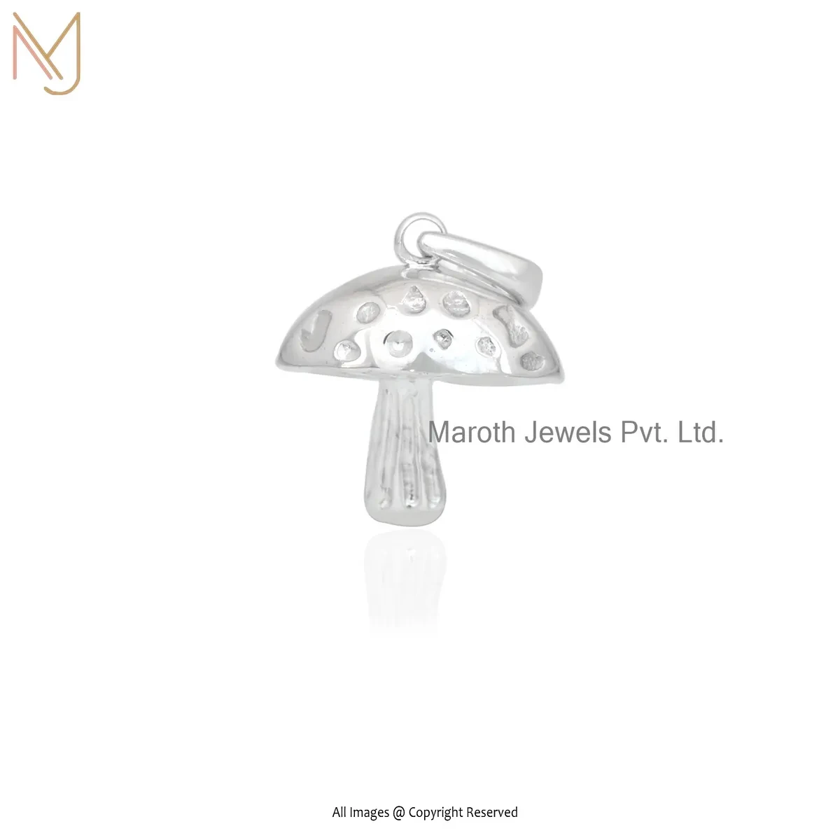 925 Silver Natural Silver Plated Mushroom Pendant Jewelry Supplier