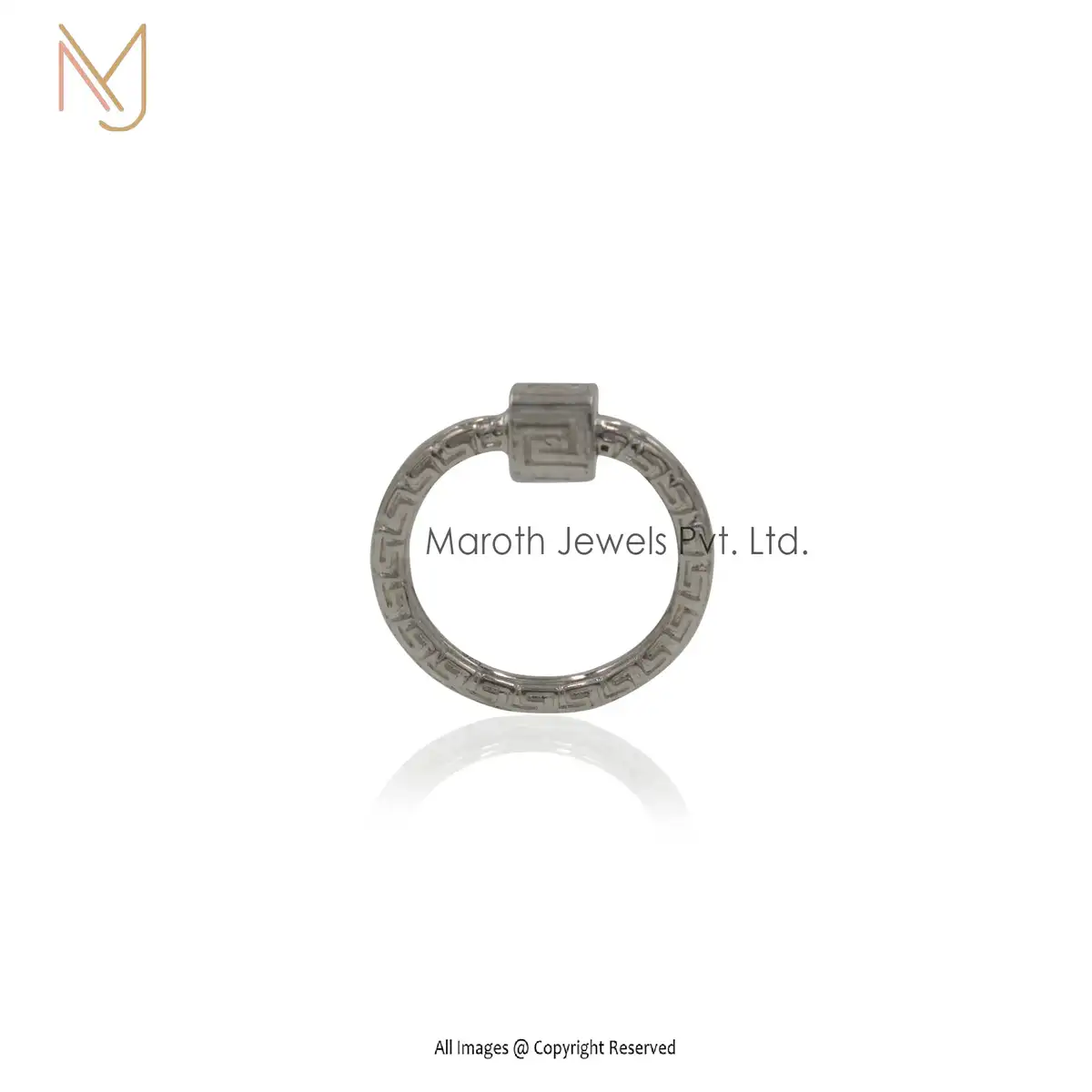 Wholesale 925 Silver Engraved Round Carabiner Lock