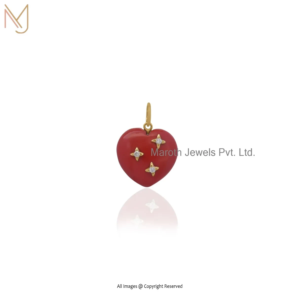 Wholesale 14K Yellow Gold Amethyst And Cubic Zircon Heart Pendant