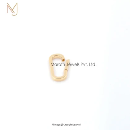 14K Yellow Gold Oval Charm Holder Custom Jewelry