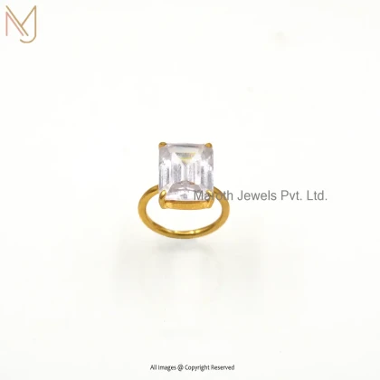 14K Yelllow Gold Cubic Zircon Engagement Ring Manufacturer