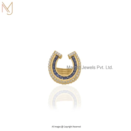 14K Yellow Gold Horseshoe Ring Custom Jewelry