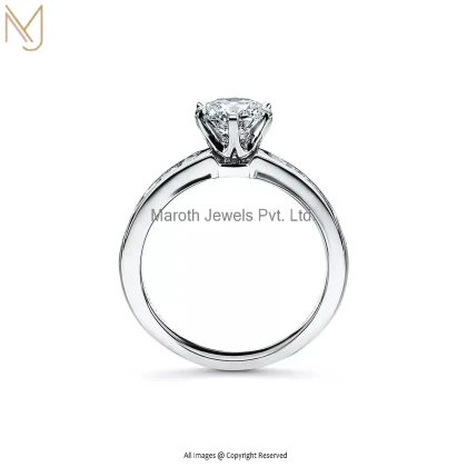 14K White Gold Moissanite Ring Custom Jewelry