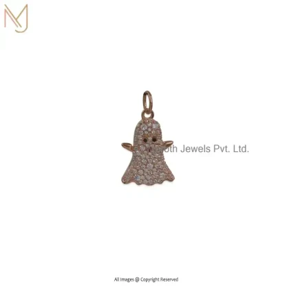14K Rose Gold Cubic Zircon Ghost Charm Pendant Manufacturer