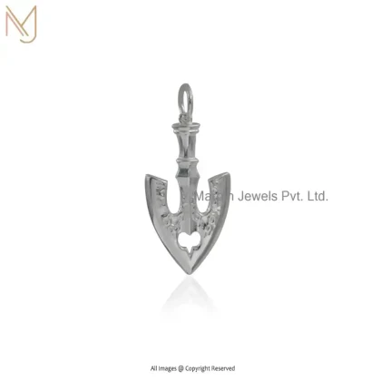 Wholesale 14K White Gold Stand Arrow Pendant Jewelry
