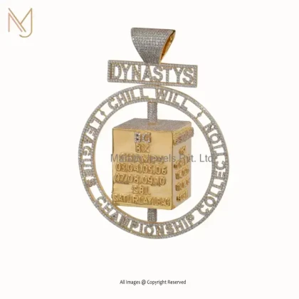 14K Yellow Gold Cubic Zircon Featured Charm Pendant Manufacturer