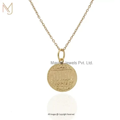 14K Yellow Gold Sapta Matrikas Unisex Amulet Two Tone Pendant Custom Jewelry