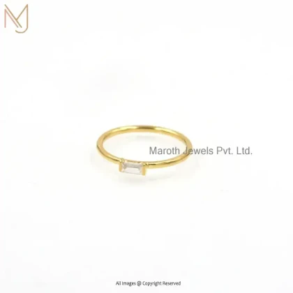 14K Yellow Gold Moissanite Engagement Ring Custom Jewelry