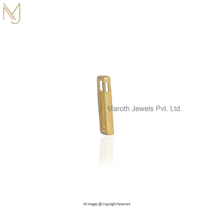 14K Yellow Gold Cubic Zircon Bar Pendant Manufacturer