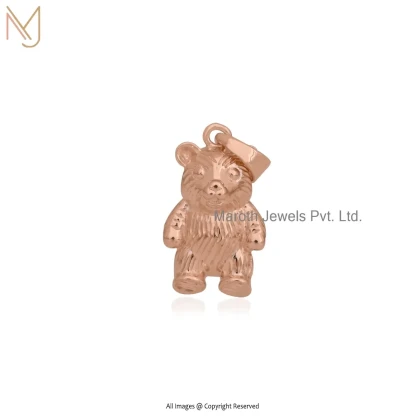 14K Rose Gold Teddy Bear Pendant Custom Jewelry
