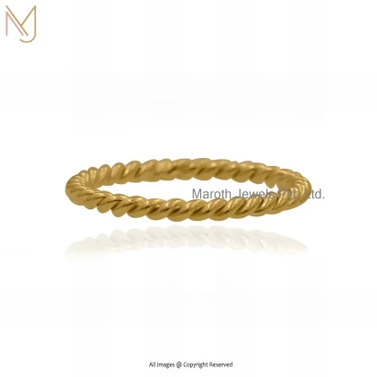 14K Yellow Gold Twisted Band Ring Manufacturer