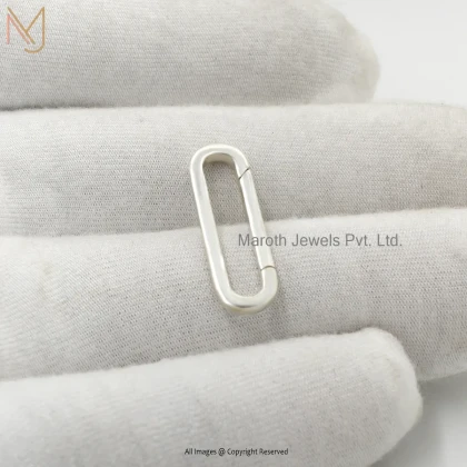 925 Silver Natural Silver Plated Oval Enhancer Charm Holder Custom Jewelry
