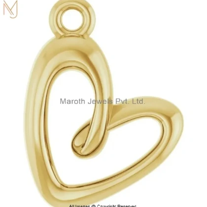 14K Yellow Gold Heart Necklace Jewelry Supplier