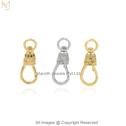 14K Yellow Gold Cubic Zircon Diamond Decorative Lobster Clasp Manufacturer